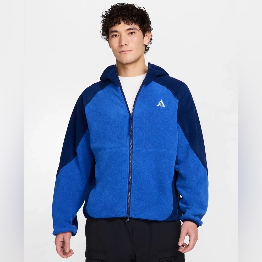 Nike ACG Wolf Tree Polartec Fleece Jacket Hoodie Blue Men Size L HJ2460-480 NWT